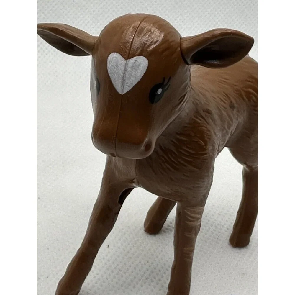 Barbie Sweet Orchard Farm Baby Cow Calf Brown White Replacement 2019‎ Mattel